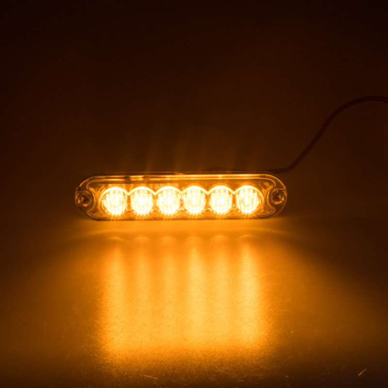 PREDATOR 6x3W LED, 12-24V, oranžový,  ECE R65 - kf006Z