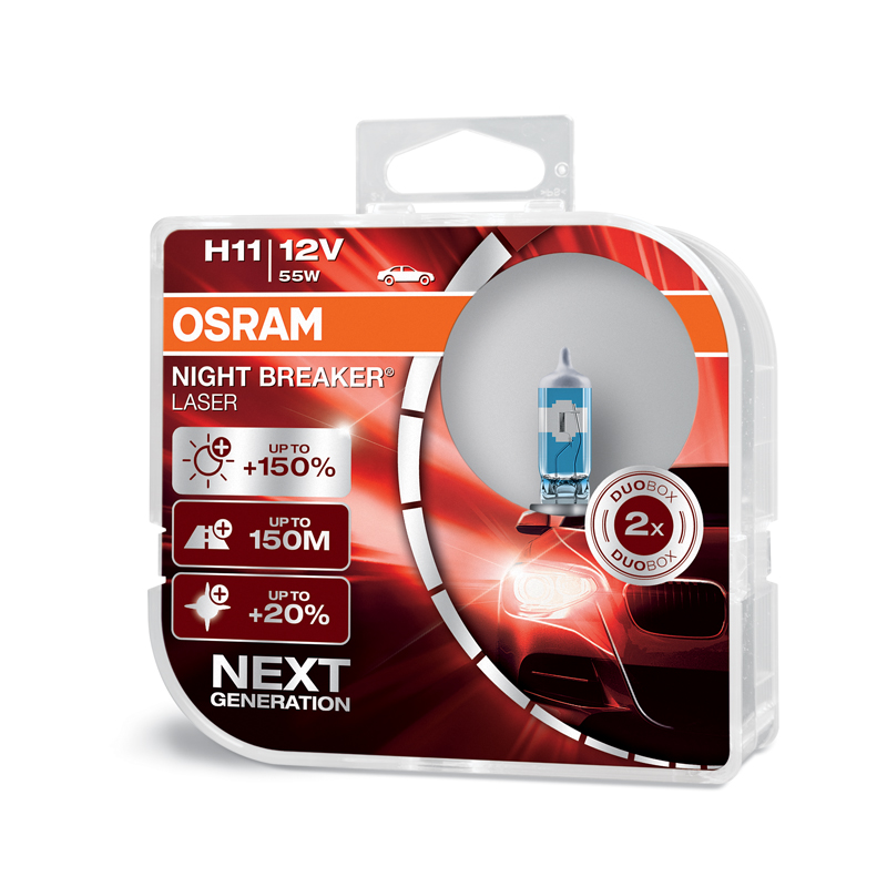 OSRAM 12V H11 55W night breaker laser (2ks) Duo-box
