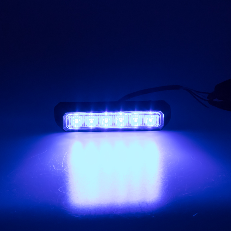 PREDATOR 6x3W LED, 12-24V, modrý, ECE R10 - kf006E3Wblu