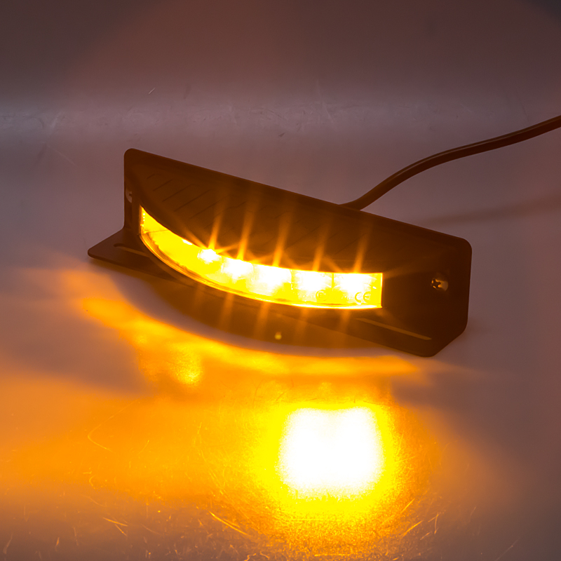 Výstražné LED světlo vnější, 12-24V, 6x3W, oranžové, ECE R65 - kf186