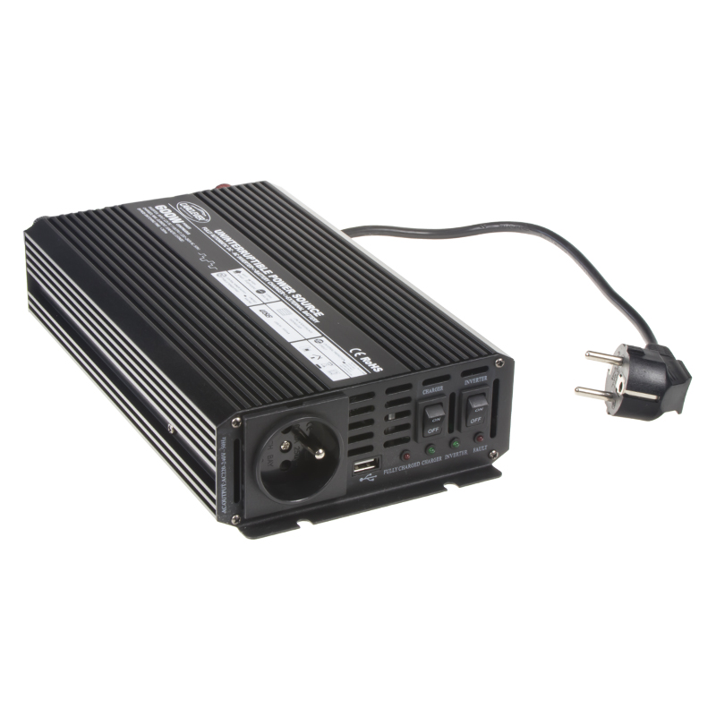 Autonabíječka 12V/10A + měnič 600W 12/230V, UPS - 35904