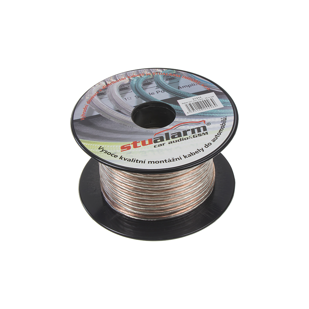 Kabel 2x1 mm, transparentní, 25 m bal