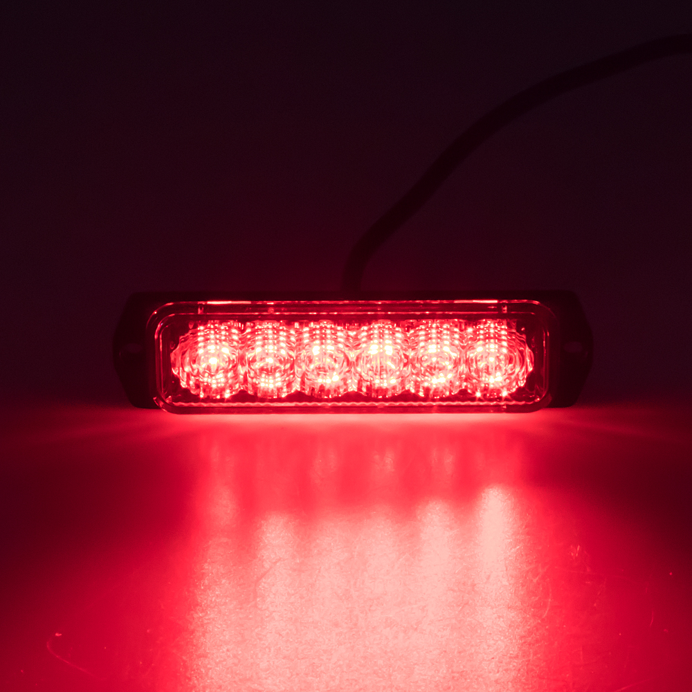 SLIM výstražné LED světlo vnější, červené, 12-24V, ECE - kf079red