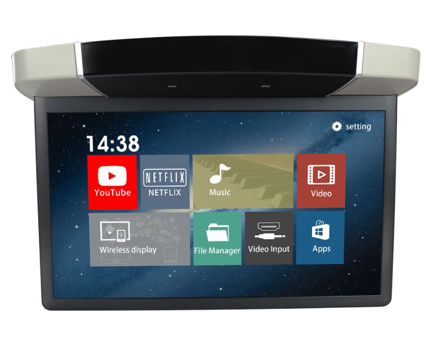Stropní LCD monitor 15,6" šedý s OS. Android HDMI / USB, dálkové ovládání se snímačem pohybu - ds-157Agrc