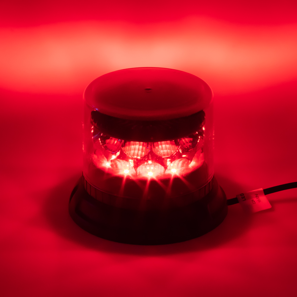 PROFI LED maják 12-24V 24x3W červený čirý 133x110mm, ECE R10 - 911-C24fredCl