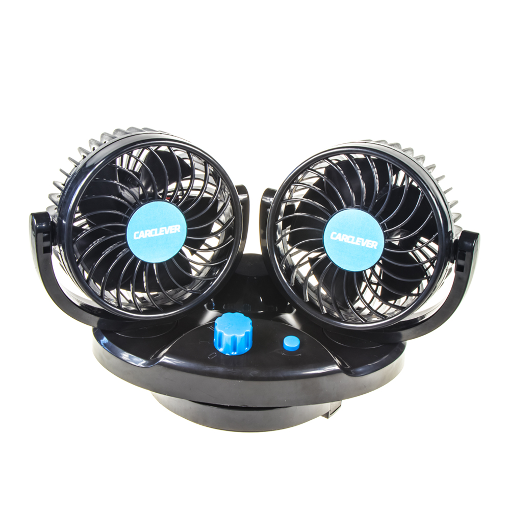 Ventilátor DUO na palubní desku 12V oscilační - F4212