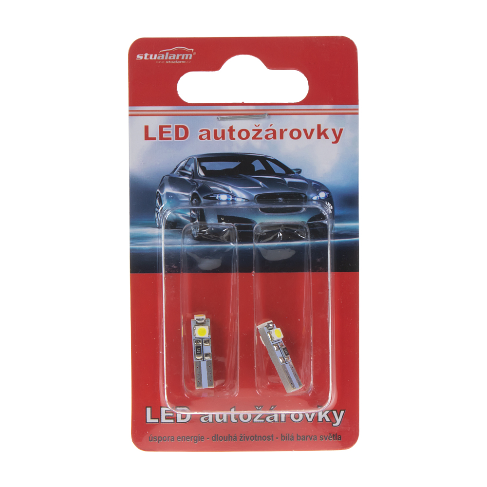 LED T5 bílá, 12V, 3LED/SMD - 95182cb