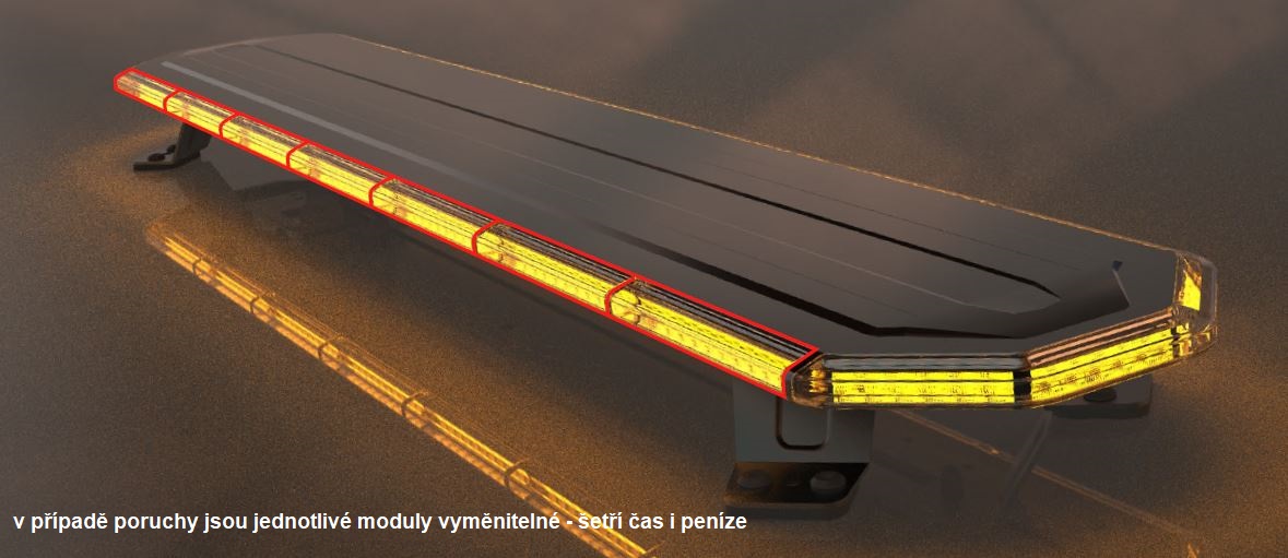 SLIM LED rampa 770mm, oranžová, 12-24V, 36+96LED, ECE R65, bezdrátový ovladač - sre5slim-770WR