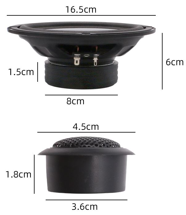 KUERL komponentní repro 165 mm+výš+výhybka s mřížkou 50/150W (pár) - SP-650