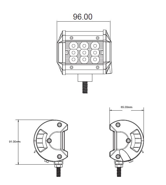 LED světlo, 9x3W, 96mm, ECE R10 - wl-8731