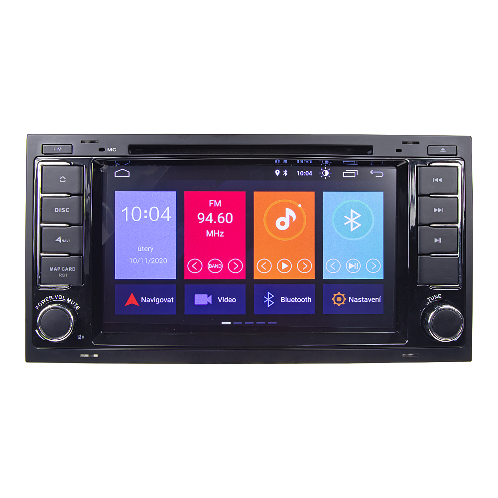 Autorádio pro VW Touareg 2004-2011 / T5 2003-2010 s 7" LCD,  Android 10.0, WI-FI, GPS, Mirror link