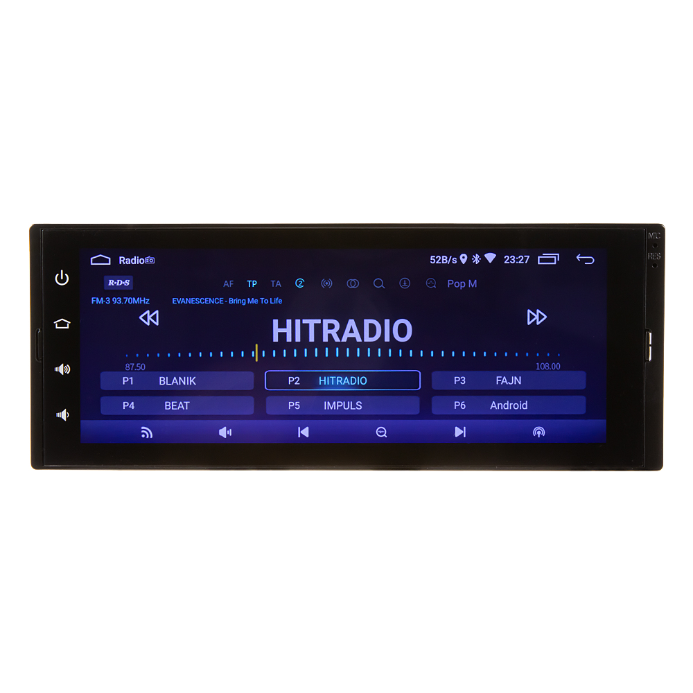 1DIN autorádio s 6,8" LCD, Android 10, WI-FI, GPS, Mirror link, Bluetooth, 2x USB - 80826A