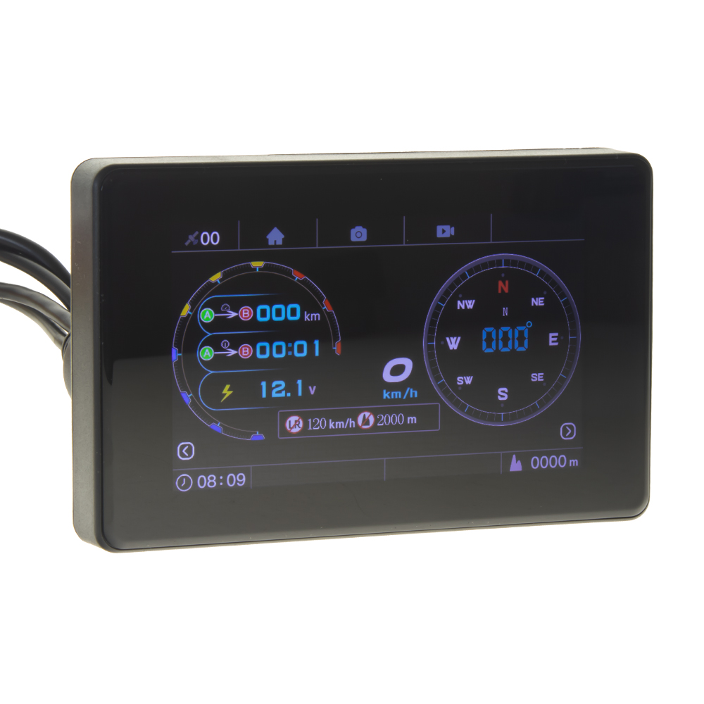 Motocyklová DUAL FULL HD kamera, 4" LCD, IP67 s GPS měřič rychlosti s vestavěným víceosým gyroskopem