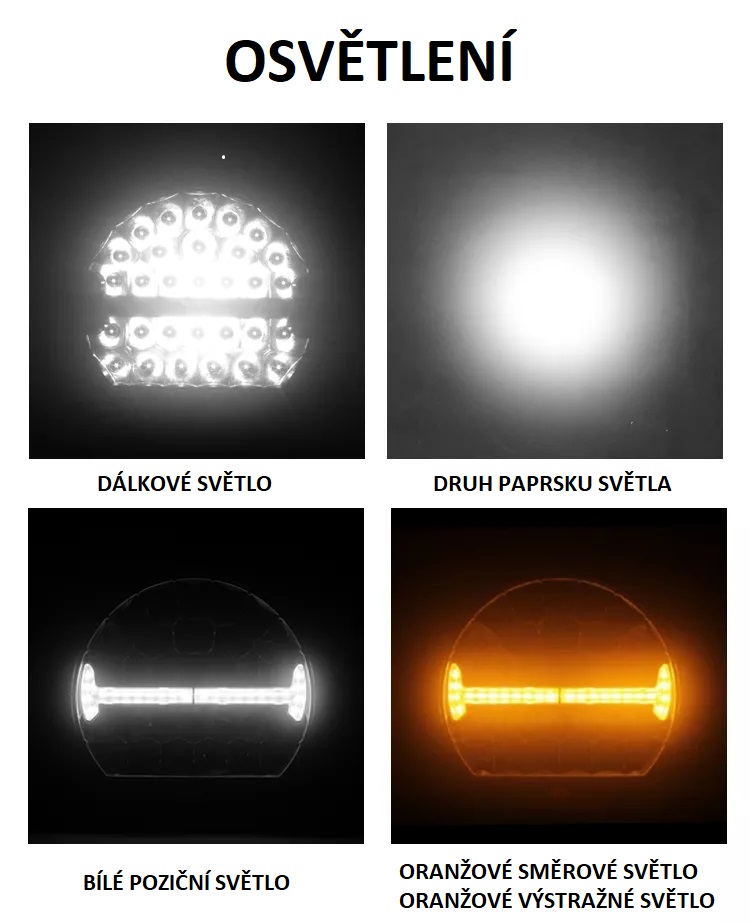 LED světlo kulaté s pozičním a výstražným světlem, 141W, ECE R10, R148, R149