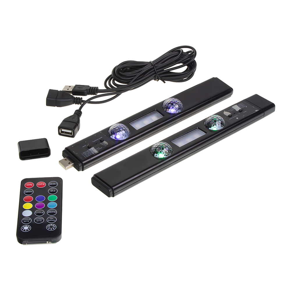 LED ambientní osvětlení RGB s USB, IR, 2 pásky