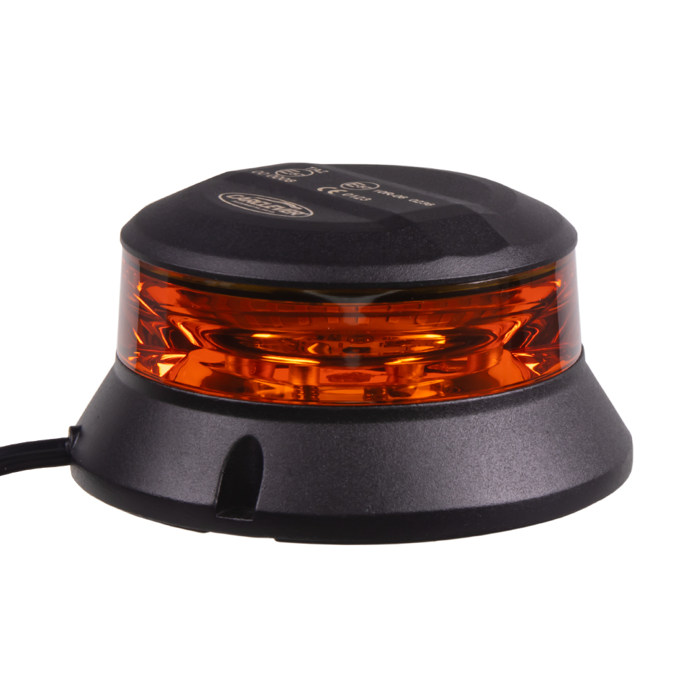 Robustní oranžový LED maják, černý hliník, 36W, ECE R65 - wl401
