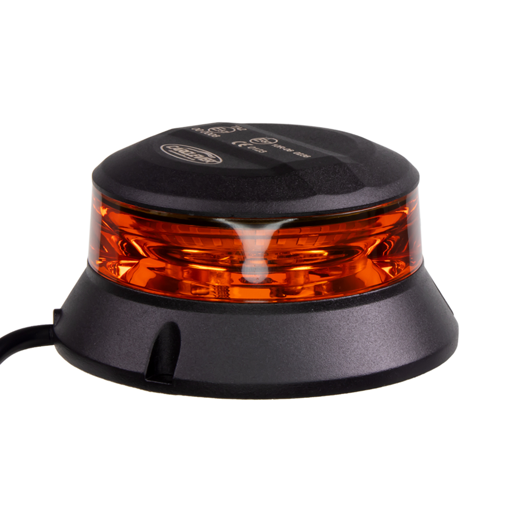 Robustní oranžový LED maják, černý hliník, 36W, ECE R65 - wl401fix