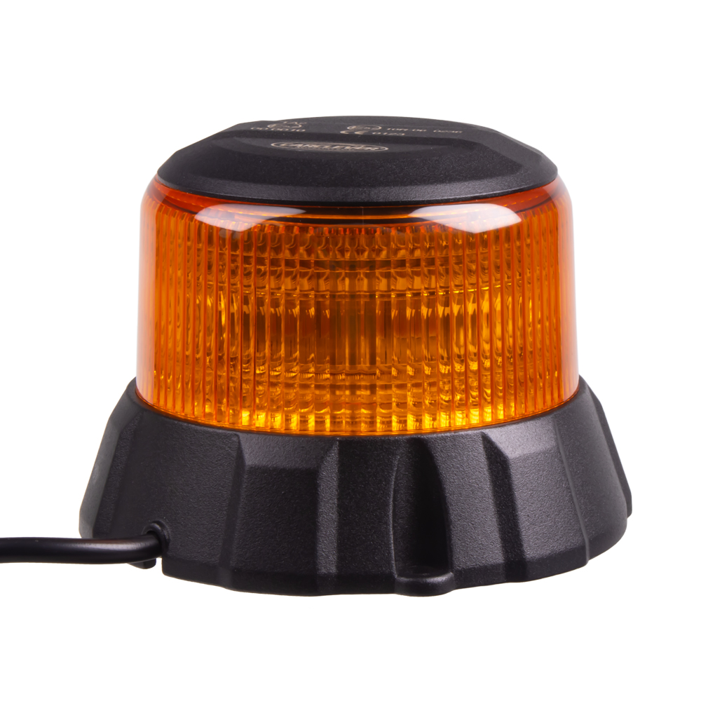Robustní oranžový LED maják, černý hliník, 48W, ECE R65 - wl403fix