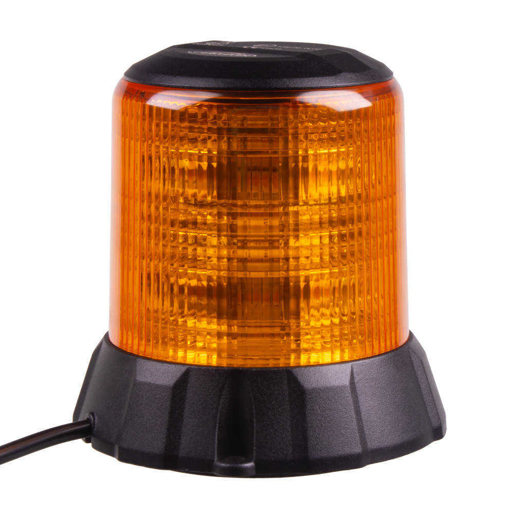 Robustní oranžový LED maják, černý hliník, 96W, ECE R65 - wl405