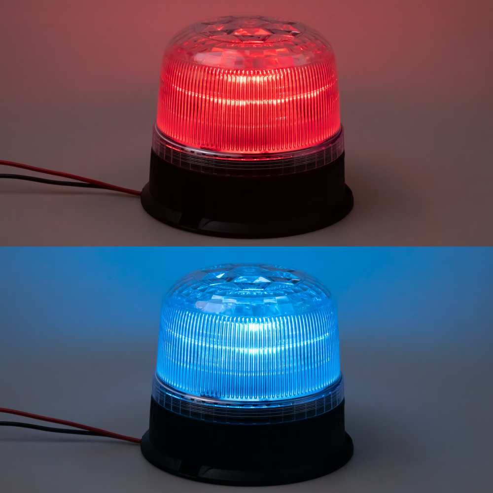 LED maják, 12-24V, modro-červený, pevná montáž, ECE R65 - wl825BRfix