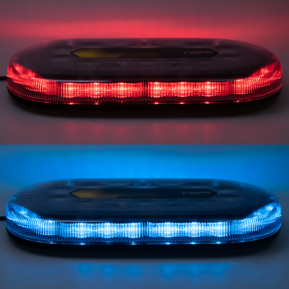 Mini LED rampa, modro-červená, 12-24V, ECE R65, magnet - sre2-865dualBR