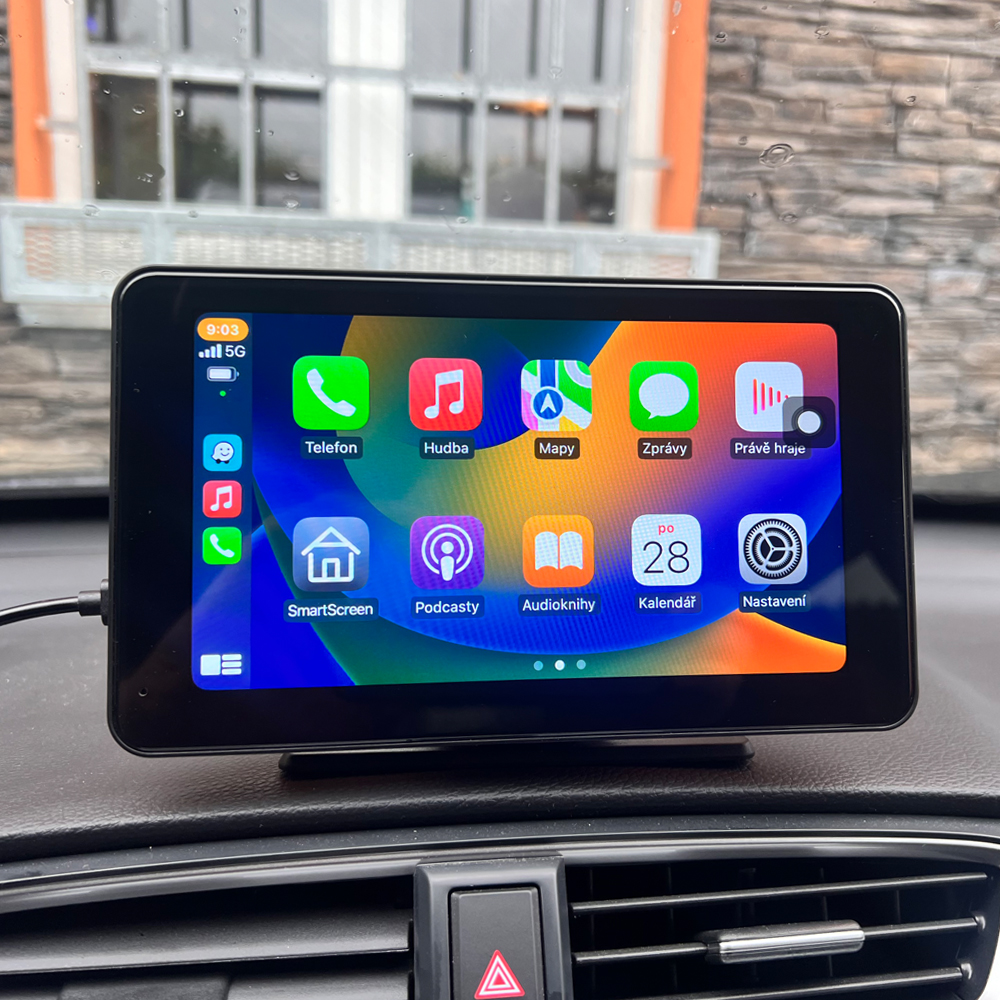 Monitor 7" s Apple CarPlay, Android auto, Mirror link, Bluetooth, micro SD, parkovací kamera - ds-709ca