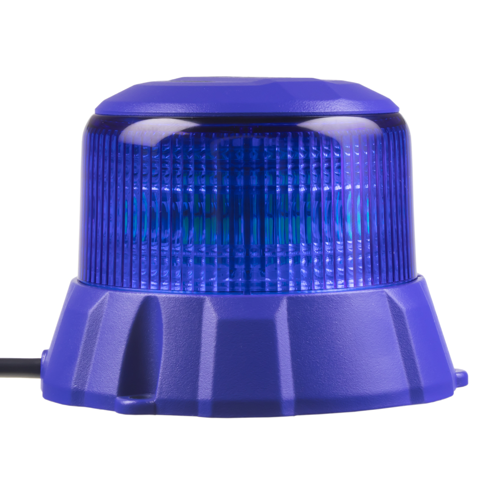 Robustní modrý LED maják, modrý hliník, 48W, ECE R65 - wl404fixblu