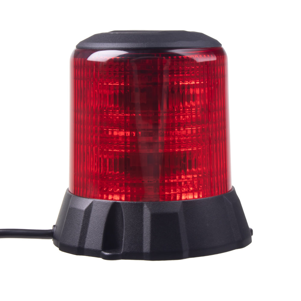 Robustní červený LED maják, černý hliník, 96W, ECE R65 - wl405fixred