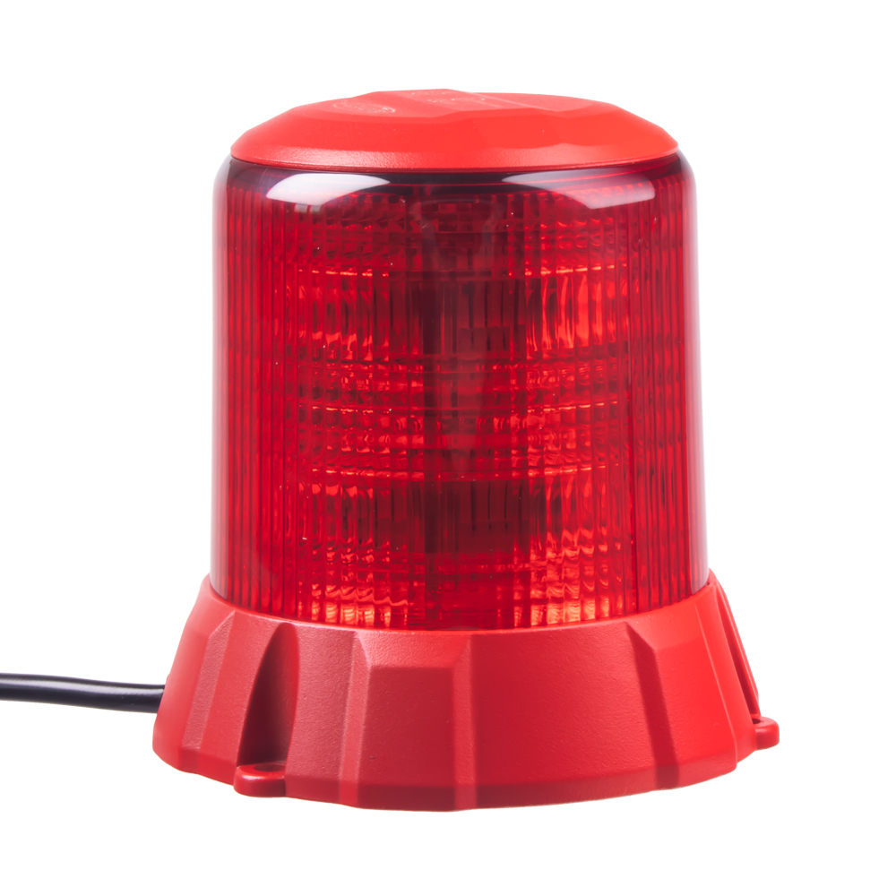 Robustní červený LED maják, červ.hliník, 96W, ECE R65 - wl406fixred