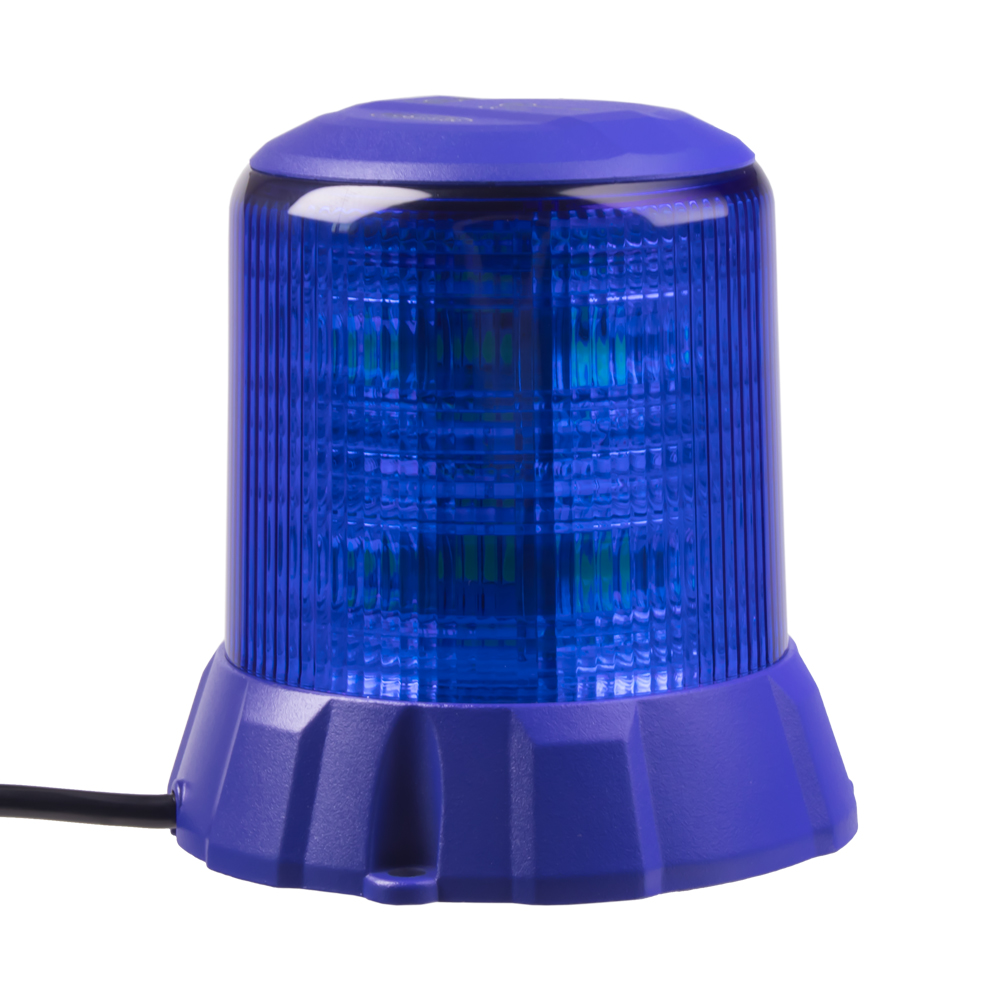 Robustní modrý LED maják, modrý hliník, 96W, ECE R65 - wl406fixblu