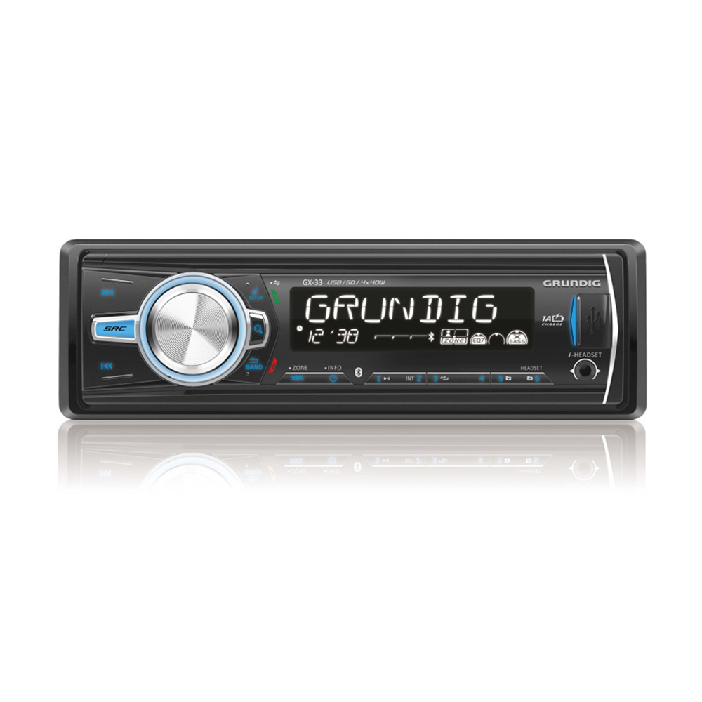 GRUNDIG GX-33 -  Autorádio bez mechaniky / Bluetooth / USB / SD / AUX / odnímatelný panel