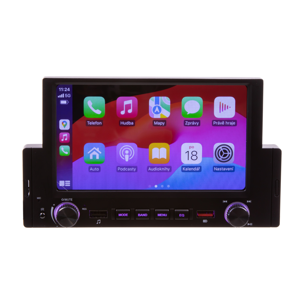 1DIN autorádio s 6,2" LCD/3x USB/Blutooth/CarPlay/AndroidAuto/Mirrorlink - scc170cabt
