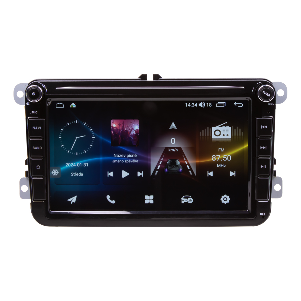 Autorádio pro VW, Škoda s 8" LCD, Android, WI-FI, GPS, CarPlay, Bluetooth, 4G, 2x USB - 80891A4