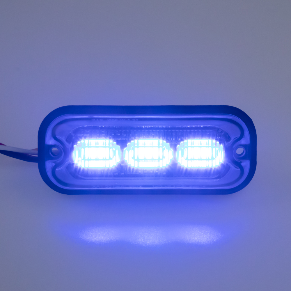 PREDATOR 3x4W LED, 12-24V, modrý, ECE R10 - br003B