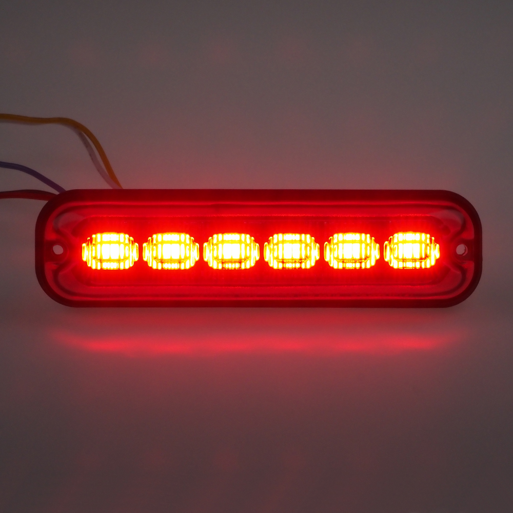 PREDATOR 6x4W LED, 12-24V, červený, ECE R10 - br006R