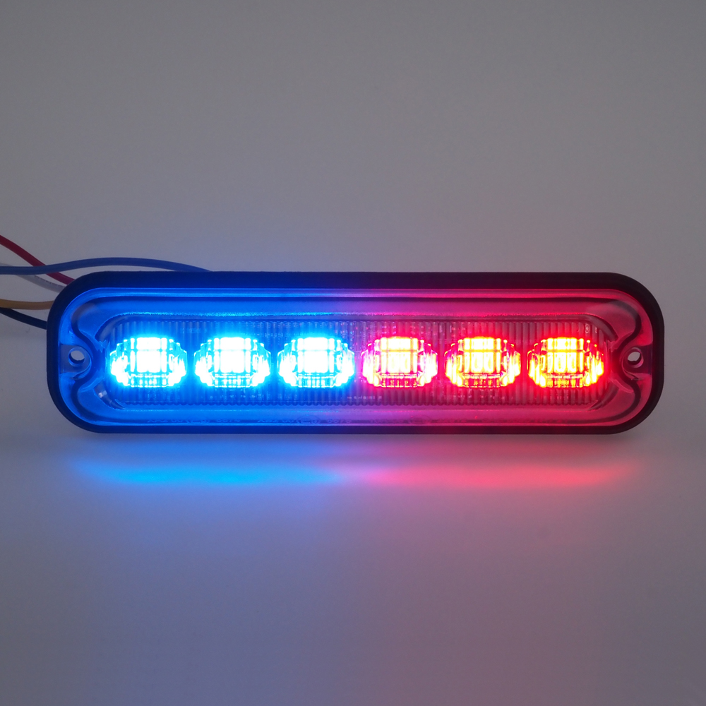 PREDATOR 6x4W LED, 12-24V, červeno-modrý ECE R65 - br006RB