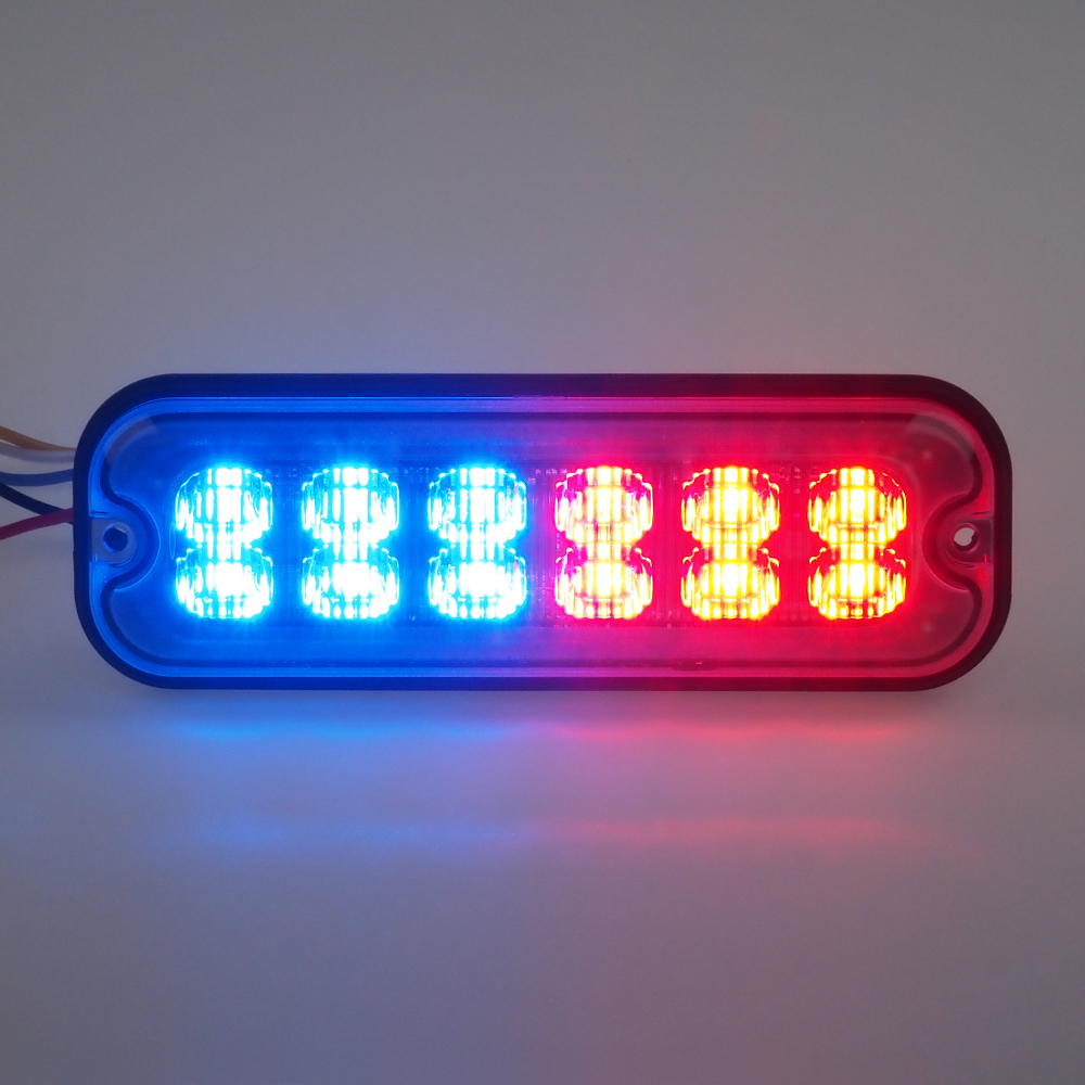 PREDATOR 12x4W LED, 12-24V, červeno-modrý, ECE R10 - br012RB