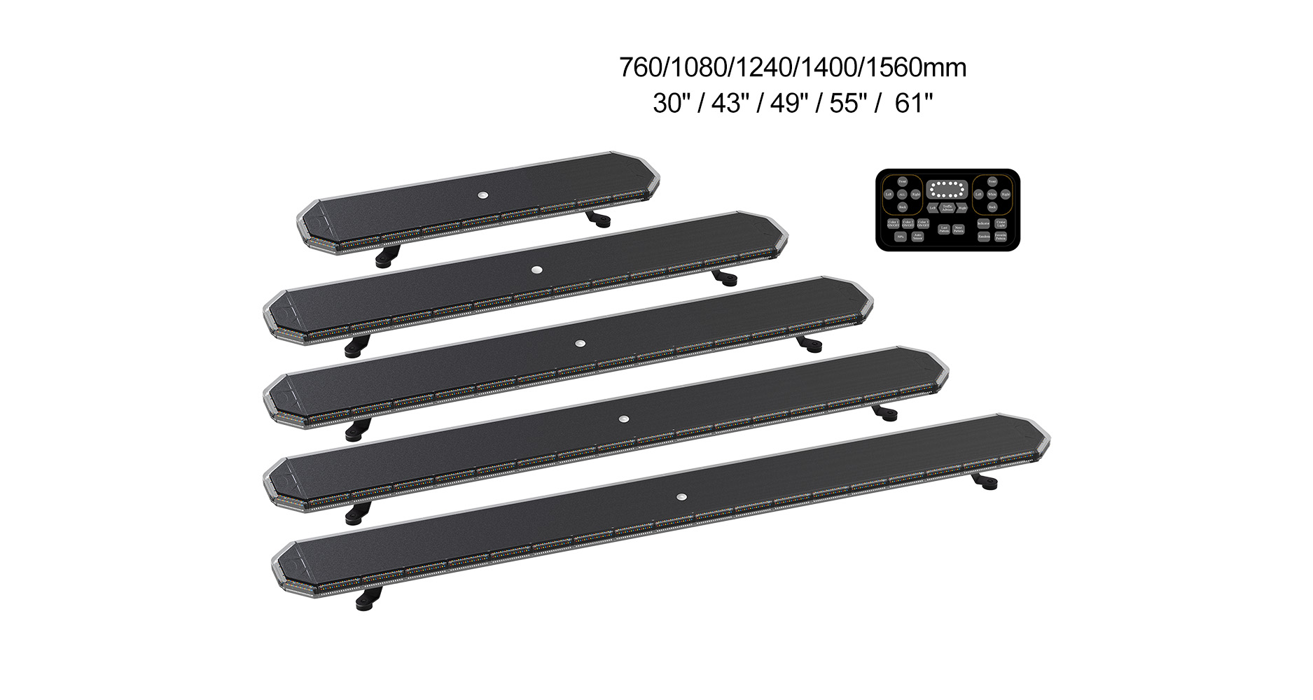 LED rampa 760mm, modro+červená+bílá, 12-30V