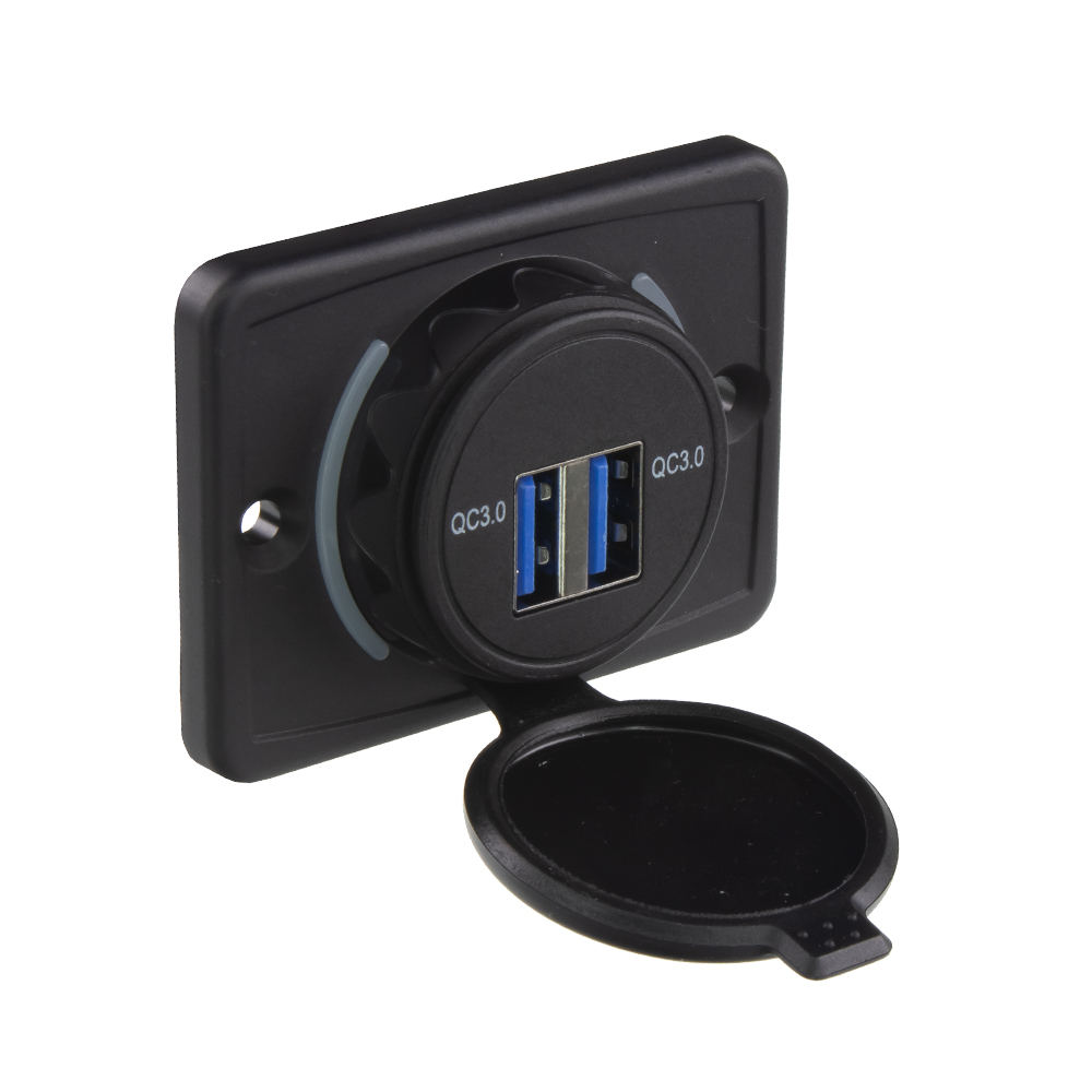 2x USB QC3.0 zásuvka 12/24V, montáž na povrch - 34661.5