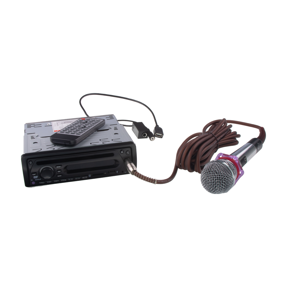 1DIN rádio pro autobusy s DVD/CD, 2x USB, SD, Mikrofon pro průvodce - 80825BUS