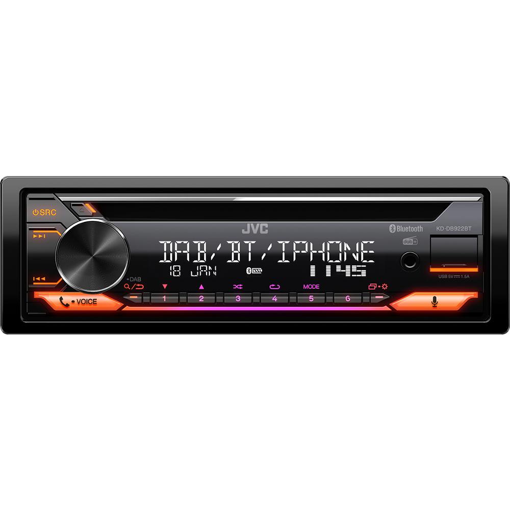 JVC KD-DB922BT - DAB+ / FM autorádio s CD, BT, USB, AUX, odnímatelný panel, multicolor - KD-DB922BT
