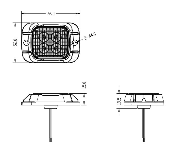 PREDATOR 4x3W LED, 12-24V, oranžový, ECE R65 - br013A