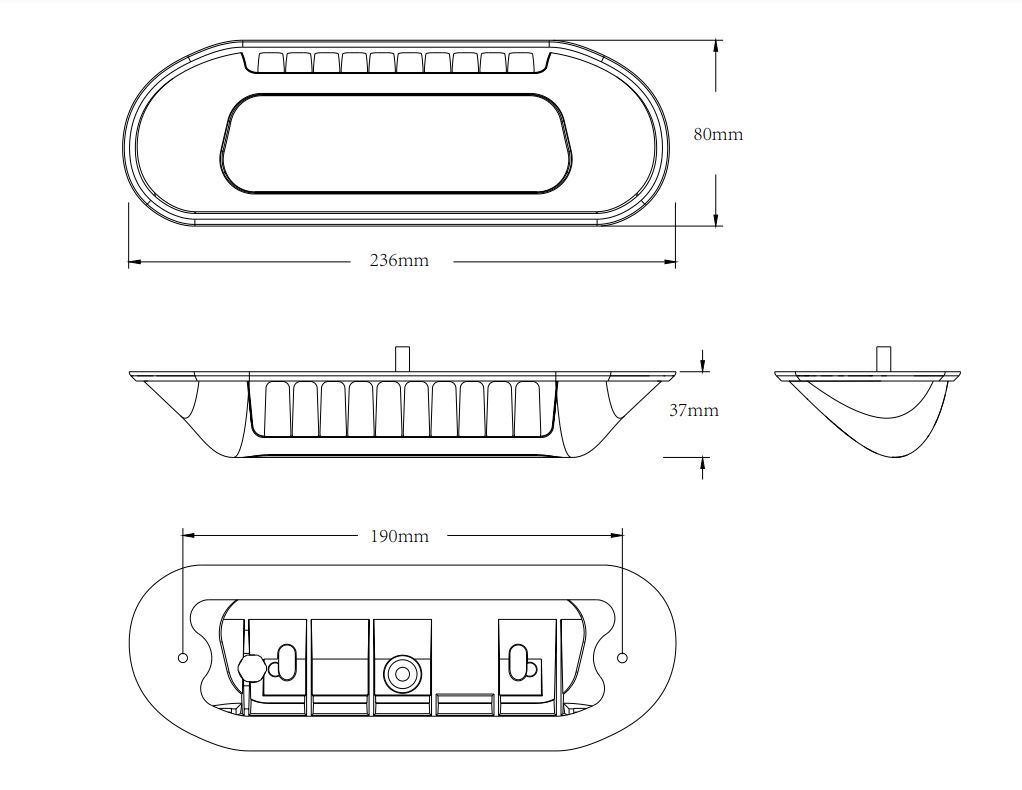 LED světlo nástěnné s výstražným světlem, bílé, 48W, ECE R65 - wl-B035W