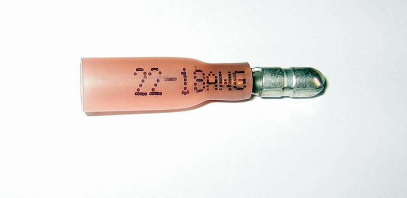 Zástrčka kruhová 4,0 mm se smršťovací bužírkou červená, 100 ks