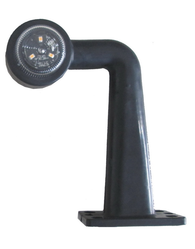 Poziční LED (tykadlo) 90°gumové - červeno/bílé, 12-24V, ECE